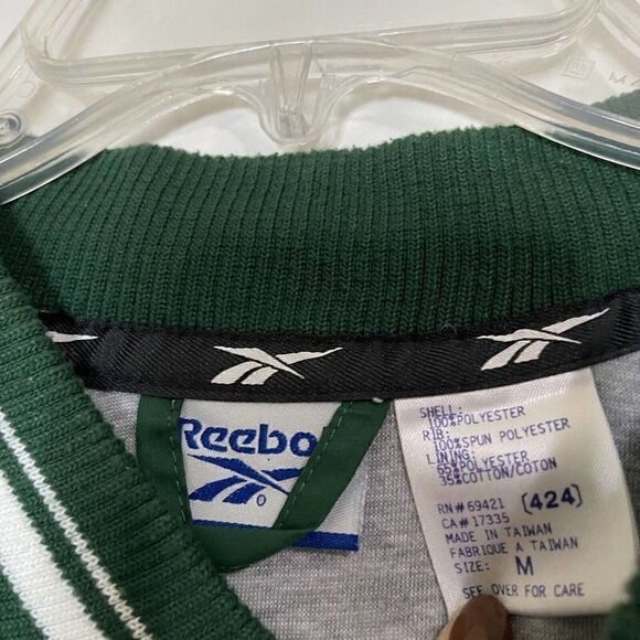Vintage Reebok Green windbreaker Varsity Pullover vest size Medium - Picture 5 of 6